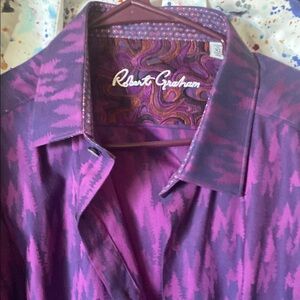 Robert Graham Vibrant Purple MENS Classic fit long sleeve